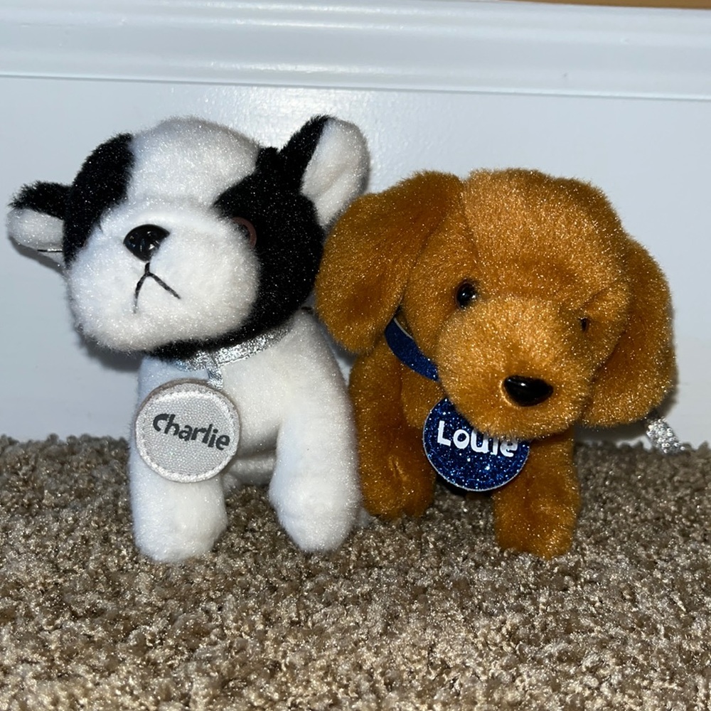 Louie and Charlie plush dogs